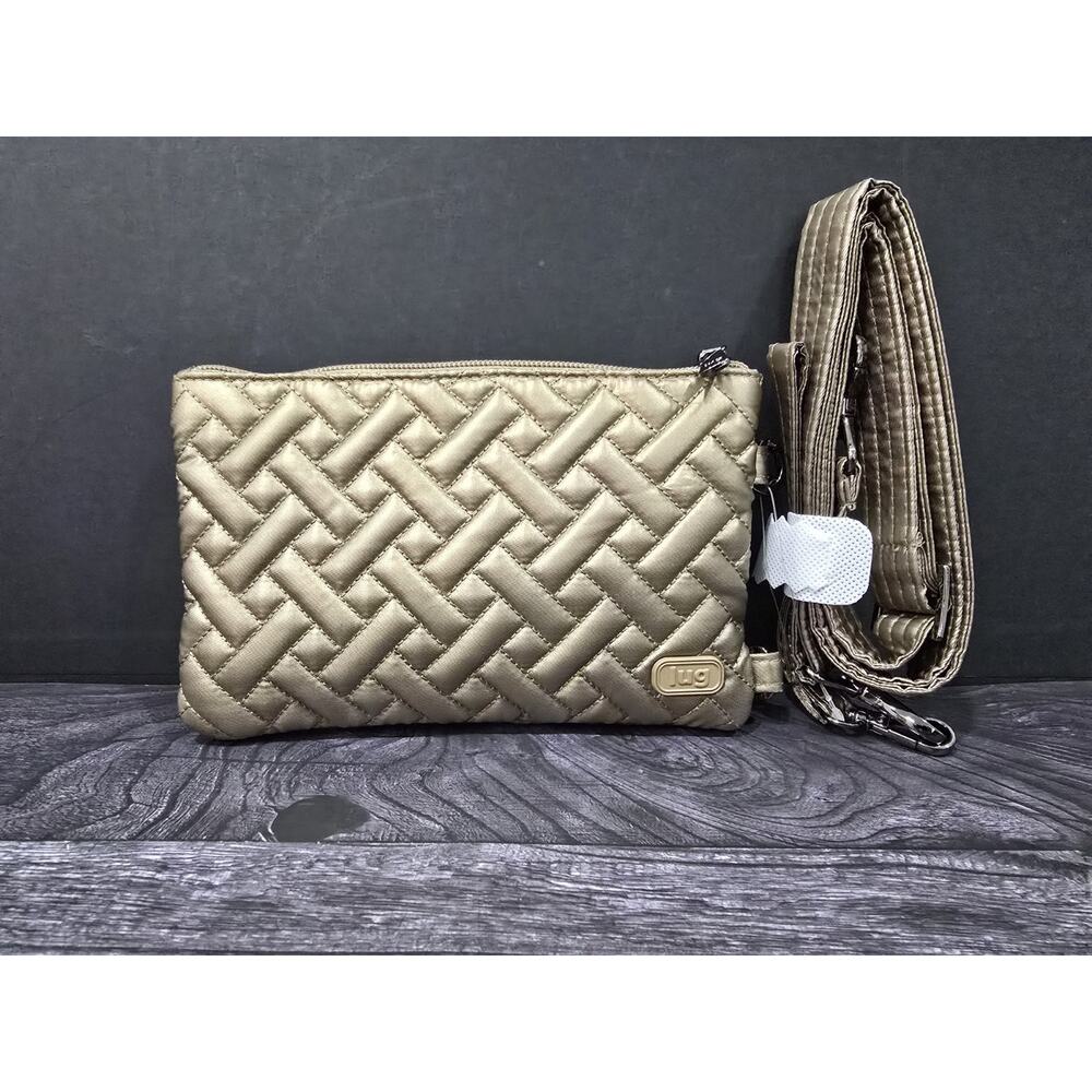 Lug Peekaboo RFID Convertible Crossbody Purse / Wristlet - Metallic Walnut NEW